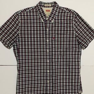 Levi’s Blue Striped Button Down Short Sleeve